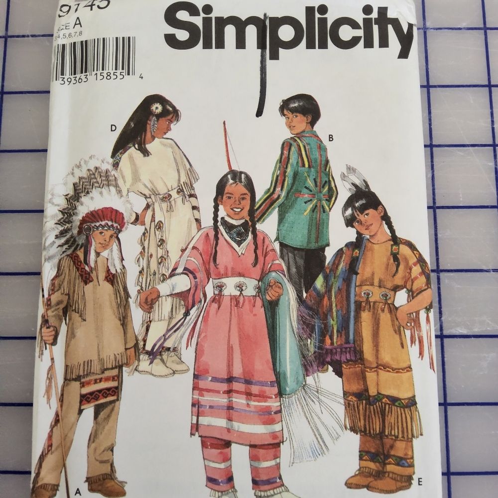 Vintage Simplicity Native American Sewing Pattern